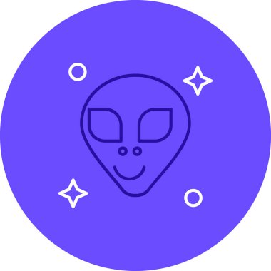 Uzaylı. Web simgesi basit illüstrasyon