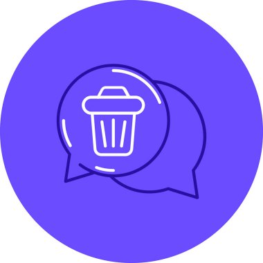 Beyaz arkaplanda mavi çöp kutusu simgesi izole edildi. Çöp kutusu tabelası. Geri dönüşüm sepeti simgesi. Ofis çöpü ikonu. vektör illüstrasyonu.