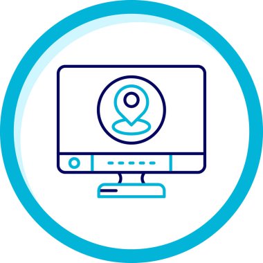 Bir monitör simgesinin vektör illüstrasyonu