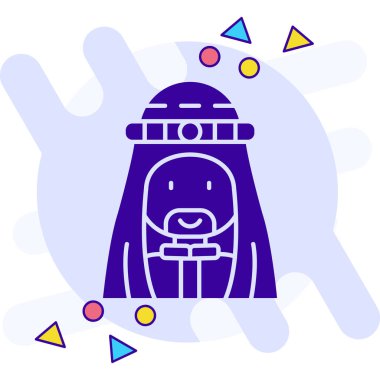 Şirin bir çizgi film simgesinin vektör çizimi