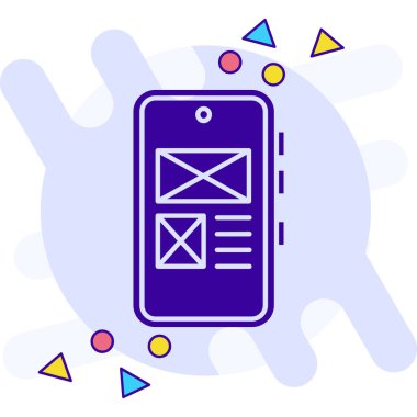 Akıllı telefon simgesi. Web için akıllı telefon vektör simgelerinin basit çizimi