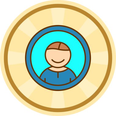 Adamım. Web simgesi basit illüstrasyon