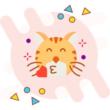 Kedi sevgi dolu kalpler ve pençe izli..