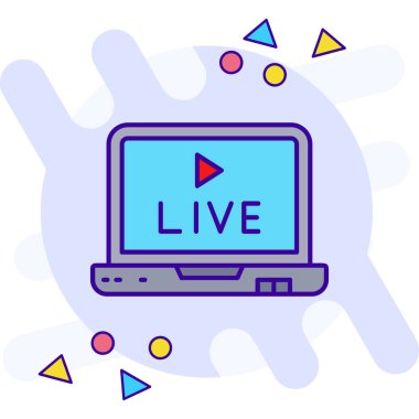 Dolu taslak biçiminde canlı yayın simgesi