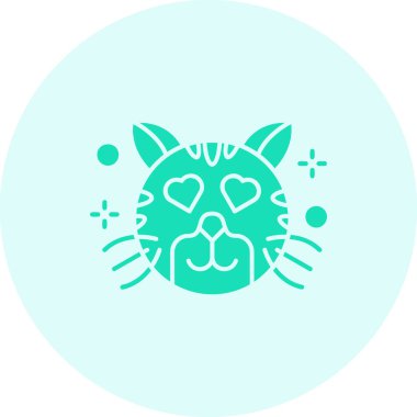 Kedi. Web simgesi basit illüstrasyon