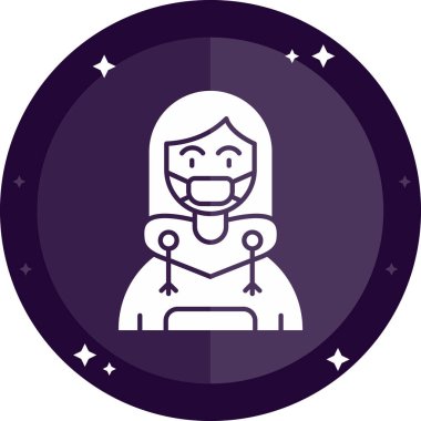 Kızım. Web simgesi basit illüstrasyon