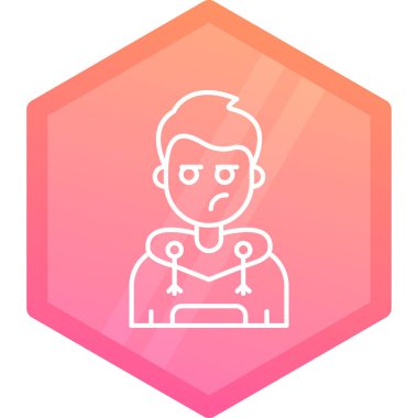 Beyaz arka planda izole edilmiş kalp ikonu olan renk çizgisi adamı. Sevgililer Günü sembolü. vektör illüstrasyonu