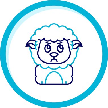 Kuzu kafası simgesi beyaz arkaplanda izole edildi. Koyun. Kuzu işareti. Renkli taslak konsepti. vektör