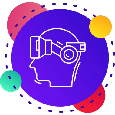 gözlük simgesi beyaz arkaplanda izole edilmiş renkli akıllı gerçeklik. Sanal gerçeklik kavramı. VR teknolojisi. vektör illüstrasyonu