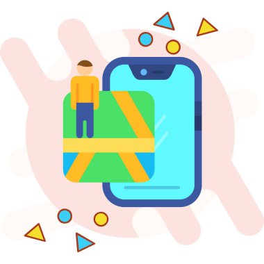 Simge vektör çizimi olan cep telefonu