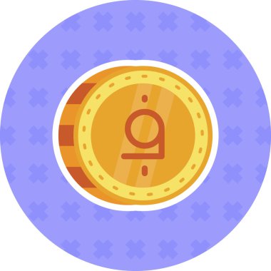 Sikke para birimi simgesi düz biçimli