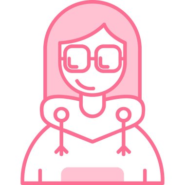 Kadın avatar karakter ikon vektör illüstrasyon tasarımı