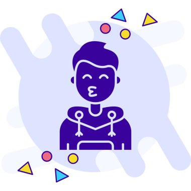 Küçük oğlan. Web simgesi basit illüstrasyon