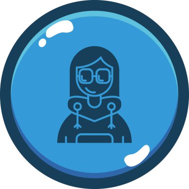 Kadın. Web simgesi basit illüstrasyon