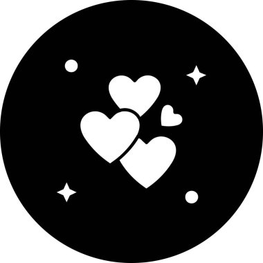 aşk kalp ikonu, basit vektör illüstrasyonu