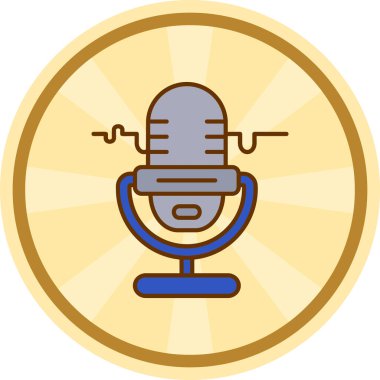 mikrofon simgesi, vektör illüstrasyonu