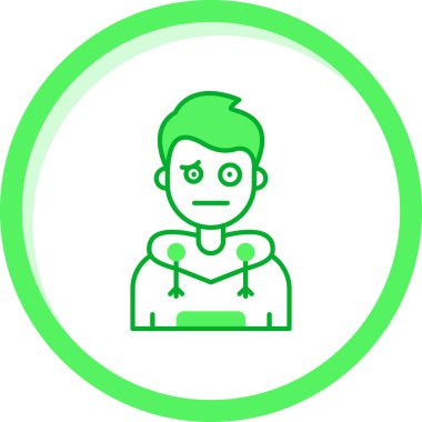 Dizüstü bilgisayarı olan avatar adam, vektör çizimi