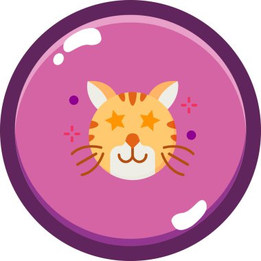 Kedi. Web simgesi basit illüstrasyon