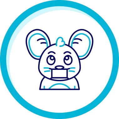 Konuşma kabarcığı kawaii vektör illüstrasyon tasarımlı sevimli fare kafası