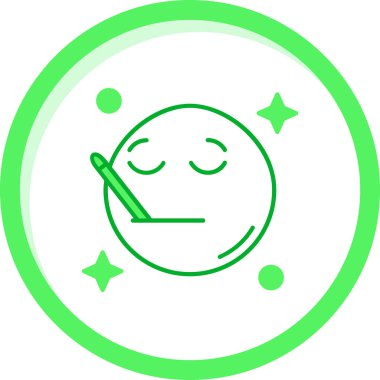 Yeşil ayı olan yeşil bir gezegenin vektör çizimi