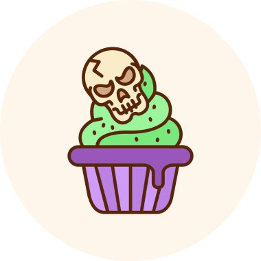 Tatlı çizgi film kekinin vektör karikatür çizimi. beyaz arkaplanda izole