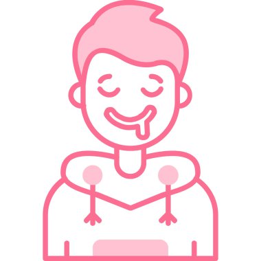 Dili ve sakalı olan Avatar Adam, vektör çizimi tasarımı