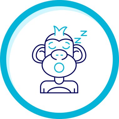 Uyuyan maymun simgesinin vektör çizimi