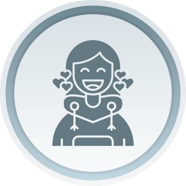 Kızım. Web simgesi basit illüstrasyon