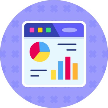 Veri analizi. Web simgesi basit illüstrasyon