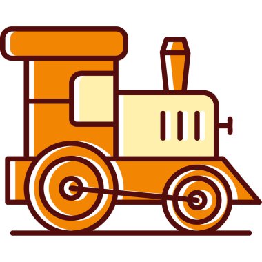 Bir tren simgesinin vektör illüstrasyonu
