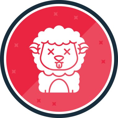 Yılbaşı koyun yassı ikonu, vektör, illüstrasyon