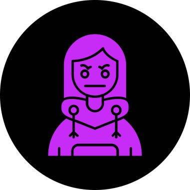 Maskeli bir kızın vektör çizimi