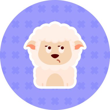 Koyun ikonu vektör illüstrasyonu