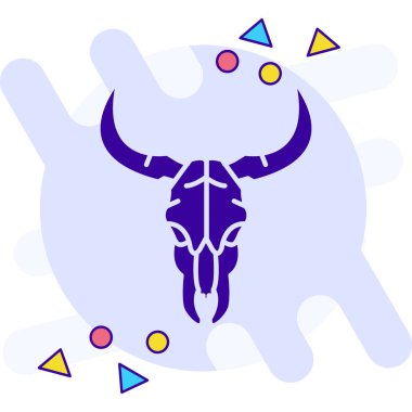 Boğa kafası ikonu. ince daire tasarımı. vektör illüstrasyonu.