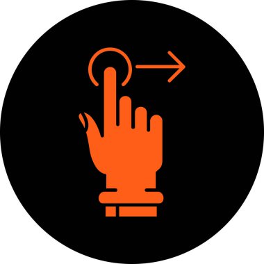 Siyah simgeli bir elin vektör illüstrasyonu