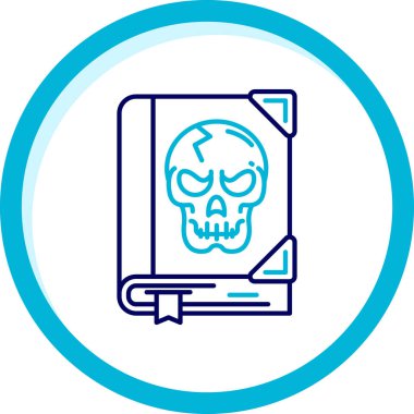 Laptop bilgisayar simgesi olan kafatası, basit vektör illüstrasyonu