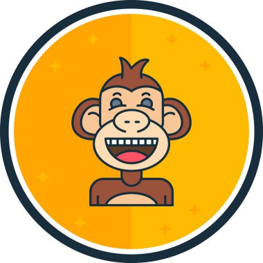 büyük gözlü ve dilli maymun kafası