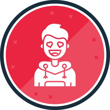 Parti ikonu. Kırmızı arkaplanda modaya uygun düz stil izole edildi. parti için vektör simgesi