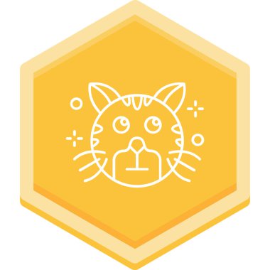 Kedi. Web simgesi basit illüstrasyon