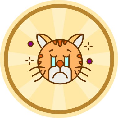 üzgün ve sevimli kedi, vektör simgesi