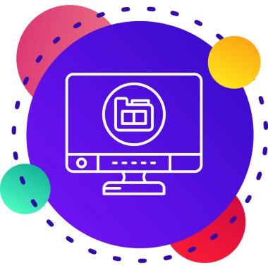 Akıllı saat simgesine sahip renkli dizüstü bilgisayar beyaz arkaplanda izole edildi. Kablosuz bağlantı kavramının interneti. Rastgele dinamik şekiller. vektör illüstrasyonu