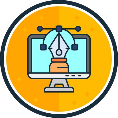 Bilgisayar. Web simgesi basit illüstrasyon