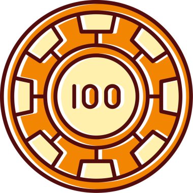 Beyaz arka planda izole edilmiş ana hatlı kumarhane ruleti ikonu. Kumarhane sembolü çizimi.