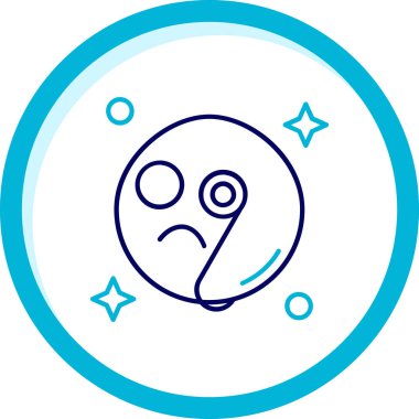 Vektör çizimi, gülümsemeli şirin bir yüz.