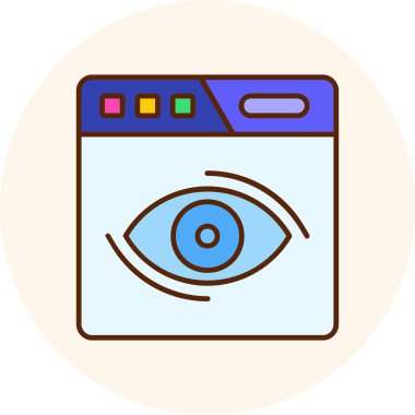 Tarayıcı. Web simgesi basit illüstrasyon