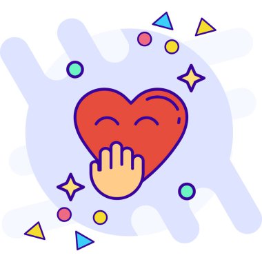 Eller ikon vektör tasarımlı kalp