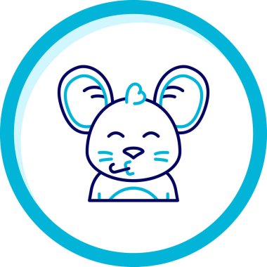 Dairesel çerçeveli sevimli küçük hayvan karakteri