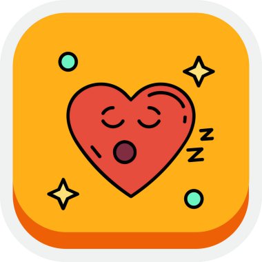 Vektör kalp düz simgesi