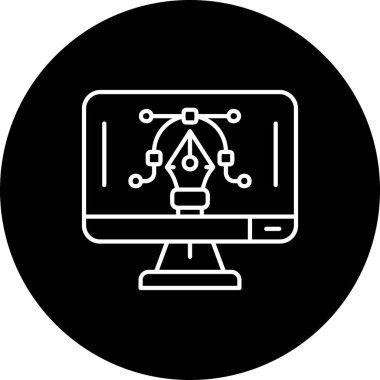 bilgisayar izleme simgesi, vektör illüstrasyonu