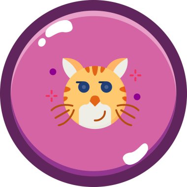 Basit tarzı beyaz arka plan üzerinde izole kedi simgesi